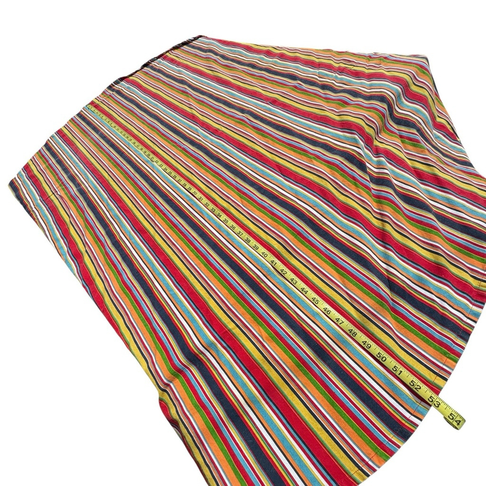 Fiesta Full Circle Tablecloth Striped Cotton 54” Wyndham Weavers India Round - Picture 3 of 7
